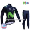 Conjunto Maillot + culotte largo ciclismo Invierno Termico 2017 Movistar Team Niños N001